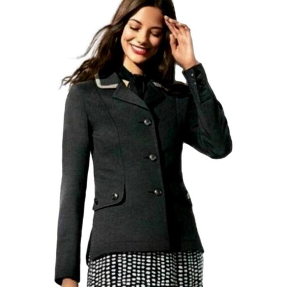 CAbi Jackets & Blazers - Cabi Charcoal Gray Ponte Knit Crew Blazer Size S